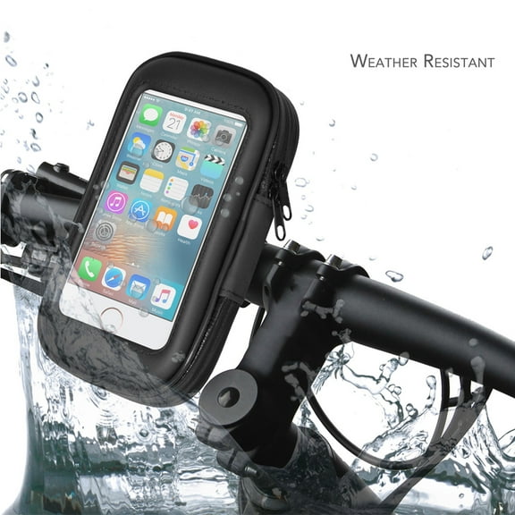 Universal Anti Scratch Shock Prevention Bicycle Mount Weather Resistent Handle Bar Phone Holder with 360 Degree Rotate - Black for Smartphones
