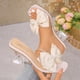 thumbnail image 2 of Zapatillas de Verano para las Mujeres Transparentes Arco Bloque Tacón Sandalias, Arco Sandalias para las Mujeres Pvc Slide Mules, 2 of 9