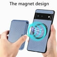 thumbnail image 7 of Cutyskin Carbon Fiber Texture PU Leather Case for Google Pixel 6 Pro, with Detachable Card Holder, Compatible Magsafe Charging, Ultra Thin Design Shockproof Phone Case for Google Pixel 6 Pro, Blue, 7 of 7