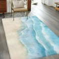 thumbnail image 3 of Ocean Beach Washable Area Rugs 2.7'x5', Gradient Blue Ocean Waves Beige Beach Low Pile Throw Living Room Rug Non-Slip Sturdy Edge Binding Carpet for Indoor Entryway Bedside Kitchen, 3 of 9