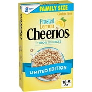 Frosted Lemon Cheerios Cereal, Gluten Free, Limited Edition, Family Size, 18.5 oz