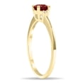 thumbnail image 3 of SZUL Women's Round Shaped Garnet and Diamond Classic Band in 10K Yellow Gold, 3 of 5