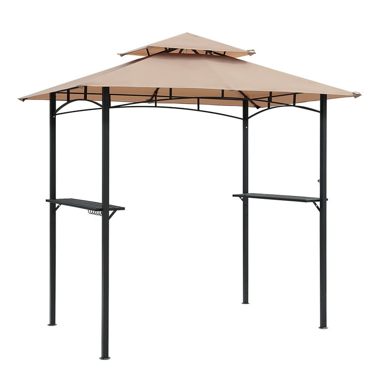 Abble 5' x 8' Grill Black and Beige Rectangle Gazebos - Walmart.com
