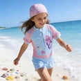 thumbnail image 2 of Girls Swimsuit UPF 50+ Rash Guard Girls Long Sleeve Swimsuit Sun Protection Swimwear for Toddler Kids and Youth Quick-Dry Athletic Bathing Suit, 2 of 5