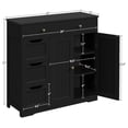 thumbnail image 3 of KWUXIN Storage Cabinet with 4 Drawers and 2 Doors, Adjustable Shelves, Freestanding Cabinet for Kitchen, Dining Room, Living Room, Entryway, Black, 3 of 5