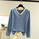 thumbnail image 1 of Ailaofu Women's V-Neck Pullover Casual Knitted Long Sleeve Sweater Autumn and Winter Bottoming Shirt Tops, 1 of 5