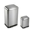 thumbnail image 3 of happimess Ashley Rectangular 8-Gallon Trash Can with Soft-Close Lid with FREE Mini Trash Can, Platinum SIlver, HPM1008A, 3 of 10