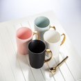 thumbnail image 5 of Set of 6 Matte White With Gold Handle Tea Cup, 5 of 5