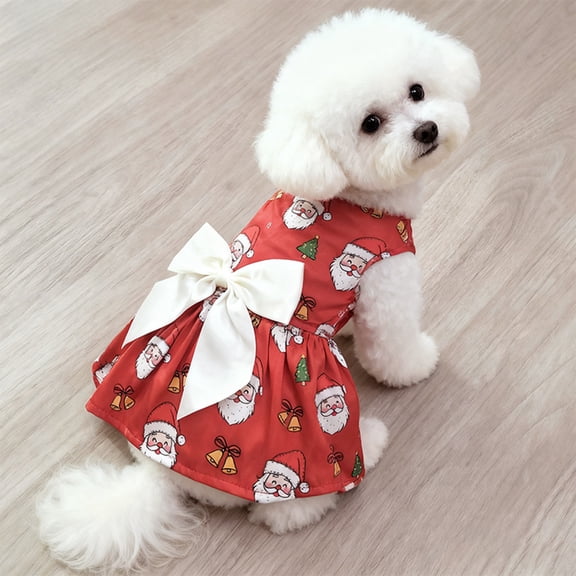 AuroraX Christmas Dog Dress Dog Costumes for Small Dogs Breathable Soft Washable Lightweight Pet Clothing for Small Dogs Red
