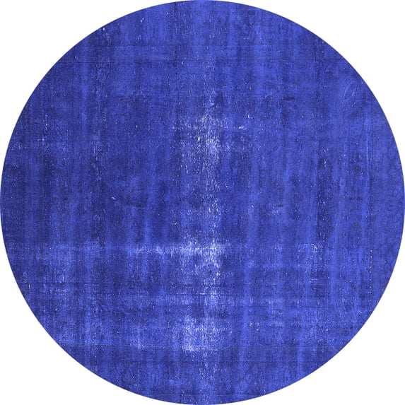 Ahgly Company Indoor Round Oriental Blue Industrial Area Rugs, 6' Round