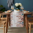 thumbnail image 2 of Orange Brown Eucalyptus Leaves Table Runner - 120 Inch Long, Kitchen Dining Table Runner Dresser Scarves, Botanical Farm Rustic Wood Farmhouse Decor for Coffee Tables Wedding Party Banquet, 2 of 8
