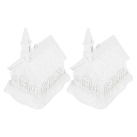Masteelf  2 PCS Plastic House Model Home Decor Tiny Homes Child White
