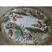 Hawaiian Tropical Fabric Tablecloth (Hawaiian flower) (70" round)