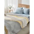 thumbnail image 4 of Twin XL Size Flat Sheet Only, Marble Grey Soft Brushed Microfiber Bed Sheets, Modern Gold Luxury Neutral Texture Hotel Quality Breathable Bedding Top Sheet, Easy Care, 66"x102", 4 of 9