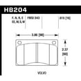 thumbnail image 2 of Hawk HPS Street Brake Pads Fits select: 1990-1993 VOLVO 240, 1970-1972 VOLVO 1800, 2 of 3
