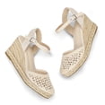 thumbnail image 2 of Pennysue Women's Espadrilles Wedge Sandals Nude Platform Ankle Strap Sandals Size 6M, 2 of 9