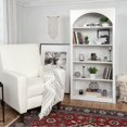 thumbnail image 1 of CorLiving Caldwell Engineered Wood Arched Top Adult Bookcase with 5 Shelves, 1 of 9