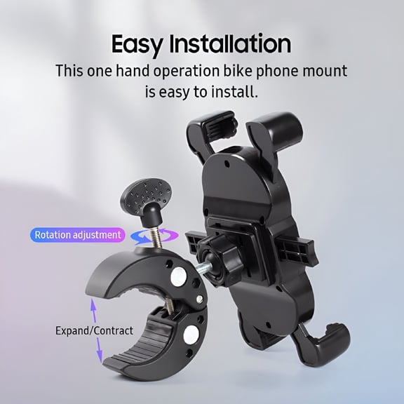 MELIVO Bike Phone Holder Motorcycle Phone Mount 360° Rotation Adjustable Universal Phone Stand Cell Phone Clamp for ATV/Bicycle/Motorbike Handlebar