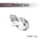 thumbnail image 2 of Anillo abierto con diseño de delfines dobles, anillo creativo para el dedo, anillo de moda, joyería para el dedo, plata, 2 of 8