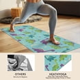 thumbnail image 4 of Light Blue Dinosaurs Celestial Pattern Hot Yoga Mat Towel Non Slip for Hot Yoga - Quick-Drying Yoga Mat Cover with 4 Corner Pockets with Travel Bag - Hot Yoga Towel Non Slip 70"x26", 4 of 6