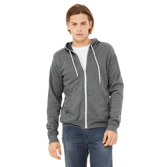 Bella Canvas 3739 Unisex Poly-Cotton Fleece Full-Zip Hooded Sweatshirt