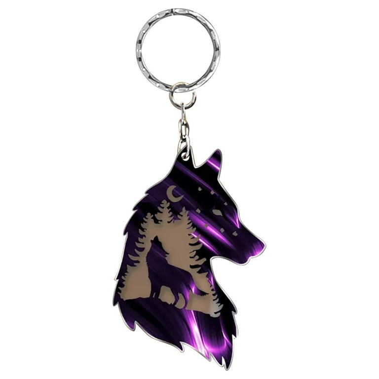 Qepwscx Wolf Key Chain Plateau Wolf Keychains for Men,Cute Car
