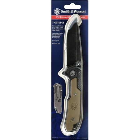 Smith & Wesson 3.55 Stonewash Folding Knife SW609CP