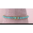 thumbnail image 2 of Women Sterling Silver Elegant Turquoise Tennis Bracelet, Gold-Plated Setting, Round Beads, 2 of 2