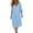 Sky Blue01, variant on Summer Dress For Women 3/4 Sleeve V Neck Button Down Pocket Knee Length Dress Casual White