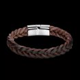 thumbnail image 2 of EOEMY Stainless Steel Leather Bracelet 8 Inches 13mm Slide L382-Default, 2 of 7