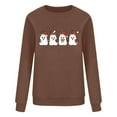 thumbnail image 4 of Xdegoge Christmas Shirts Women Long Sleeve Round Neck Top Cute Snowman Print Sweatshirt Family Xmas Holiday Graphic Tee Top Clothes for Christmas Ceremony, 4 of 4