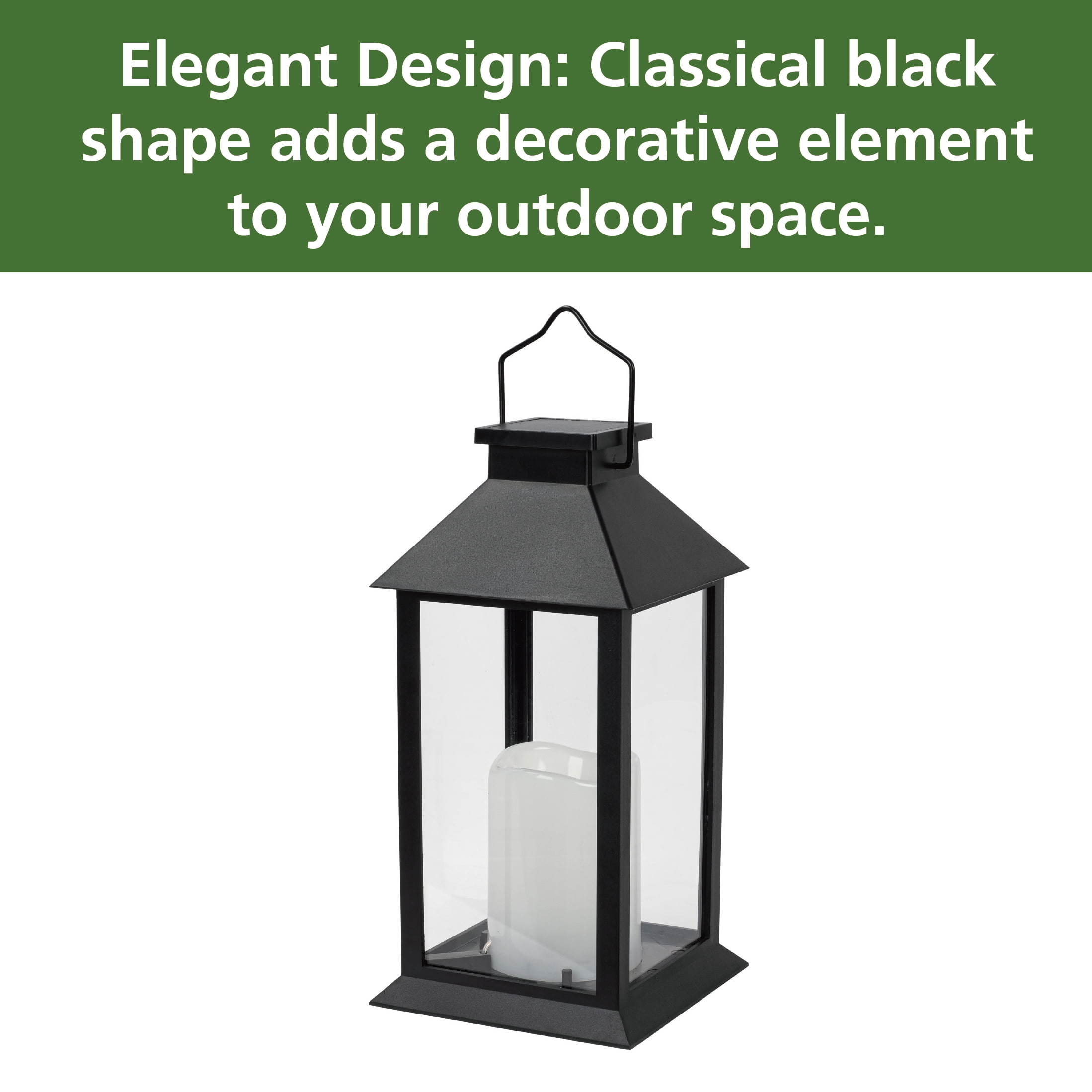 Mainstays Solar Lantern Black
