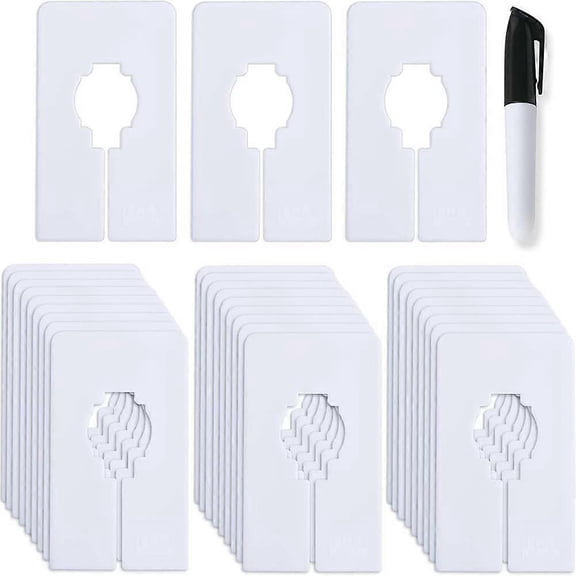 30 Closet Dividers for Hanging Clothes- Rectangle Clothing Size Dividers,1.5X Wider White Closet Di