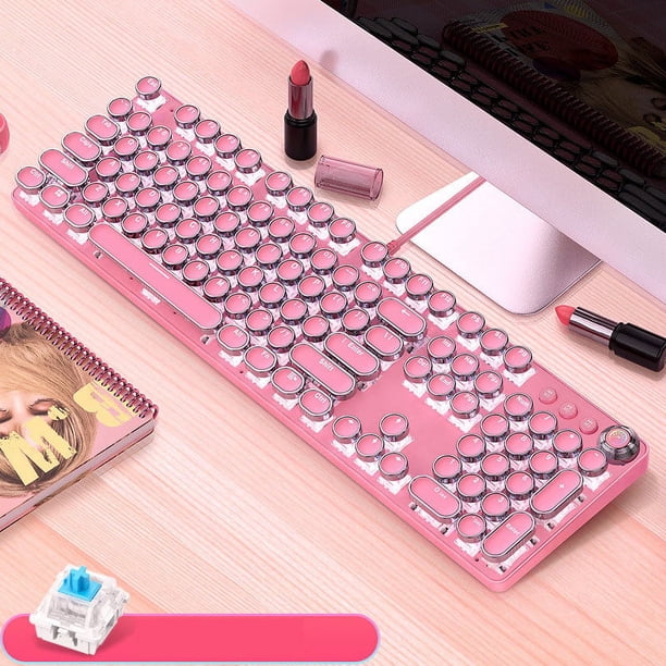 Pink Keyboard Small RGB Wired 60% Compact Mechanical Keyboard, Small Portable Gaming Office ...
