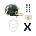 thumbnail image 1 of wonima44 Great Gatsby Accessories for Women - 5Pcs 1920s Flapper Headpiece Set with Feather Headdress, 1 of 1
