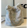 thumbnail image 3 of JUYGO Womens Fashion Shoulder Bag Y2k Sparkly Glitter Sequin Purse Large Totes Top Handle Satchel with Chain Party, 3 of 7