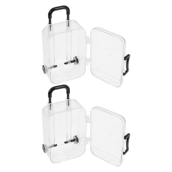 2 Pcs Mini Clothing Storage Box Suitcase Party Favor Transparent