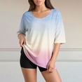 thumbnail image 4 of 3/4 Sleeve Shirts For Women Ladies Tops And Blouses Womens Printed T Shirts Womens Gradient Color Shirts Cute Tshirts Shirts Work Tops Printed T Shirts For Women Petite Tops For Women, 4 of 6