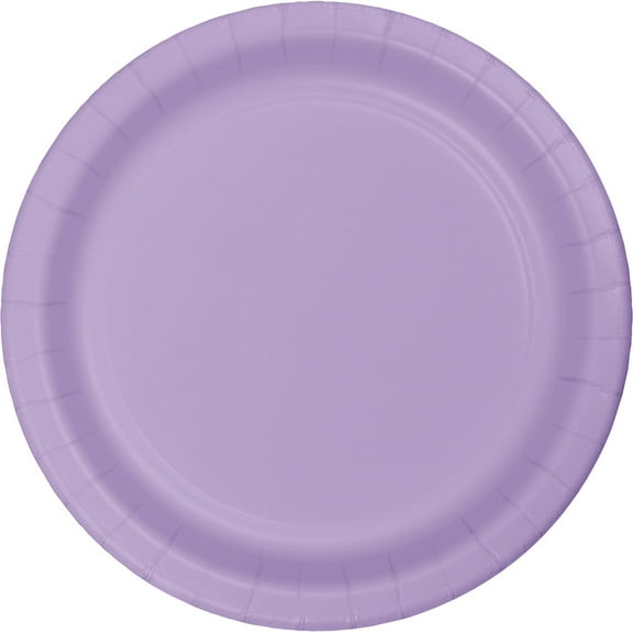 Party Central Disposable Round Luncheon Party Paper Plates - 7" - Luscious Lavender - Club Pack of
