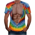 thumbnail image 1 of Qertyioot T-Shirt d'Entraînement pour Hommes en Liquidation, T-Shirt à Manches Courtes Col Rond avec Imprimé sur la Poitrine et Col Rond, 1 of 2