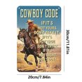 thumbnail image 2 of Placa de metal vintage Wdftyju Cowboy Arte de la pared Rectangular, 2 of 9