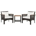 thumbnail image 2 of Gymax 3PCS Patio Conversation Furniture Set PE Rattan Sofa Set W/Wood Top Table, 2 of 10