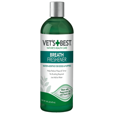 Vet’s Best Breath Freshener | Water Additive For Dogs & Puppies | Veterinarian Formulated | 16 Ounces