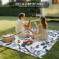 thumbnail image 4 of Navy Blue Botanical Outdoor Rug 3x5 Ft - Reversible Patio Rug Outdoor Camping Rugs, Summer Spring Leaves Washable Indoor Outdoor Area Rugs, Non-Slip Outdoor Carpet Runner for Deck/Porch, 4 of 8