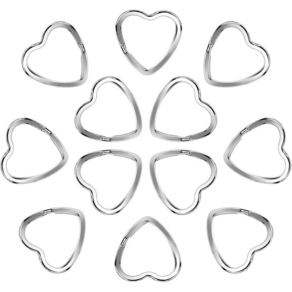 12 Pieces Creative Silver Key Chain Rings Metal Split Key Rings for DIY Crafts