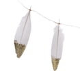 thumbnail image 3 of Boho Gold / Dipped Feather Tassel Garland Wall Hanging Decoration - 2, as described, 3 of 10