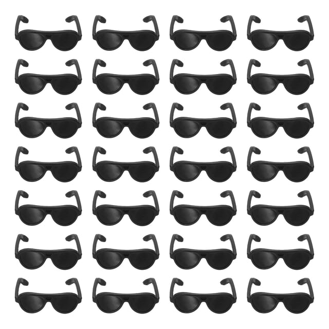 Uxcell 84 Pcs Gafas de Mini Figuras, Gafas de Plástico Miniatura de 1.3" para Suministros de Manualidades y Decoración de Gatos, Negro