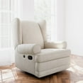 thumbnail image 2 of Storkcraft Serenity Wingback Upholstered Recline Glider with USB, Ivory, 2 of 13