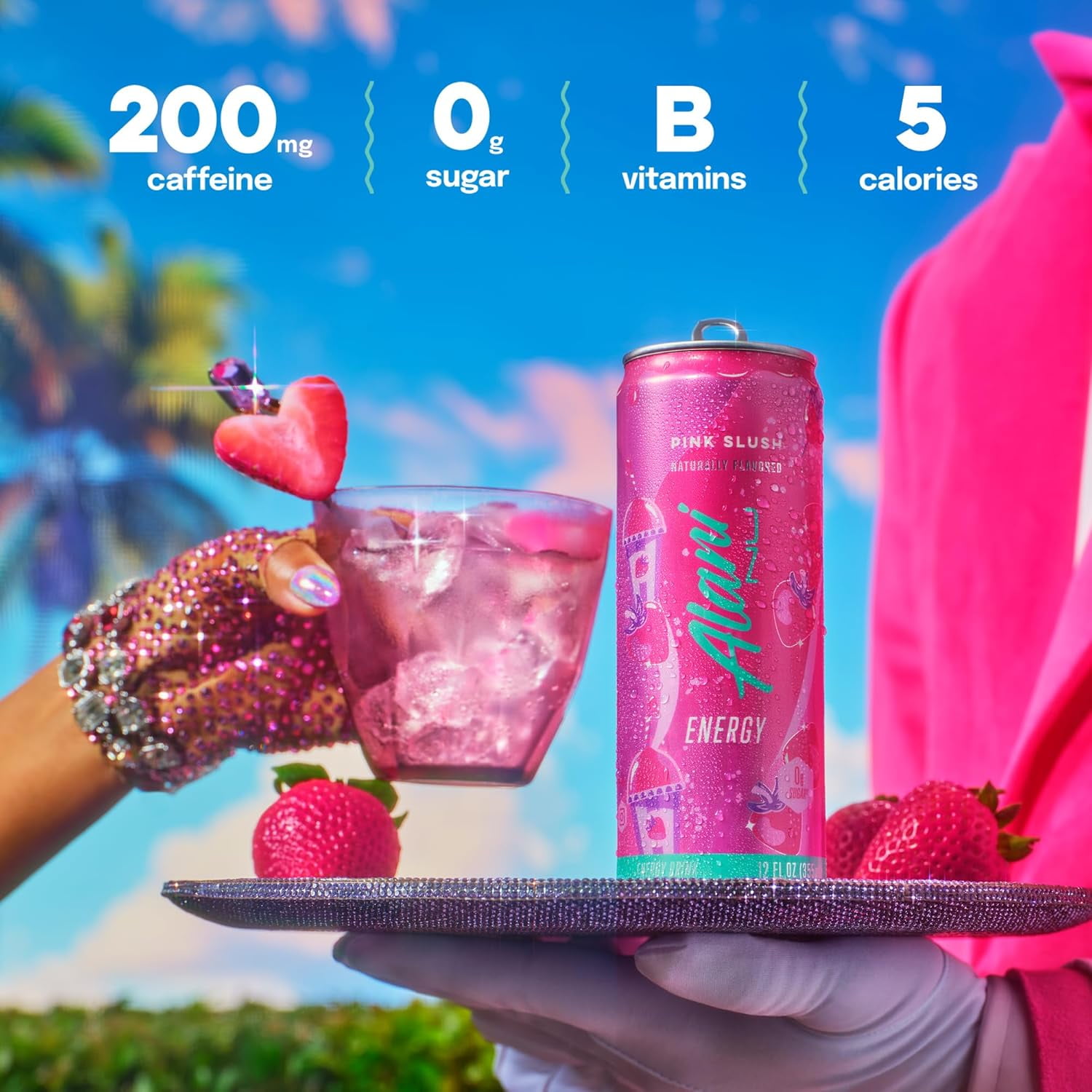 Alani Nu Energy Drink Pink Slush, 12oz Cans, 6-Pack