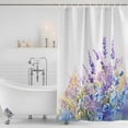 thumbnail image 2 of Lavender Shower Curtain Set - Extra Long 72" x 96" Washable Bathtub Curtain with 12 Hooks, Purple Blue Flower Floral Country Spring Waterproof Fabric Stall Shower Curtains for Bathroom/Bathtub Décor, 2 of 6